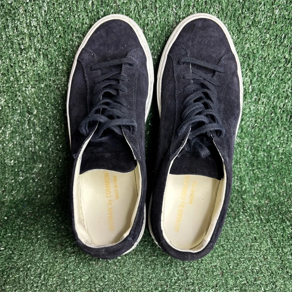 Woman by Common Projects Original Achilles Low Suede Luxury Sneaker Blue Women 8